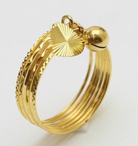 18k gold 7 days ring with bell/ heart  ( size 8.0 ) #11 - £327.59 GBP