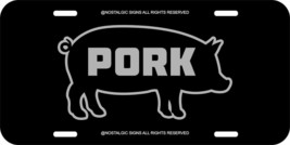 Pig Pork Hog Farmer Assorted Colors Black Aluminum Metal License Plate 2 - £7.16 GBP