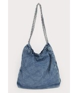 Quilted Washed Denim Chain Bag - Stylish, Chic &amp; Versatile Shoulder Purse - $31.50