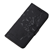 Anymob Huawei Black Leather Phone Case Flip Wallet Cover Shell Protection - £22.83 GBP