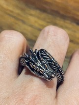 Vintage Hommes Bague Dragon en Or Acier Inoxydable Taille - £31.72 GBP