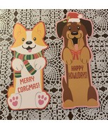 Holiday Dog Bookmarks Pembroke Welsh Corgi Cute Brown Dog Santa Hat  Bra... - £2.36 GBP