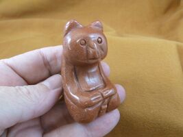 Y-PAND-SI-708) little orange sitting PANDA BEAR bears gem stone gemstone... - $19.49