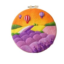 Needle Felting Wool Craft Kit Hot Air Ballon Painting Picture Suitable F... - £13.16 GBP