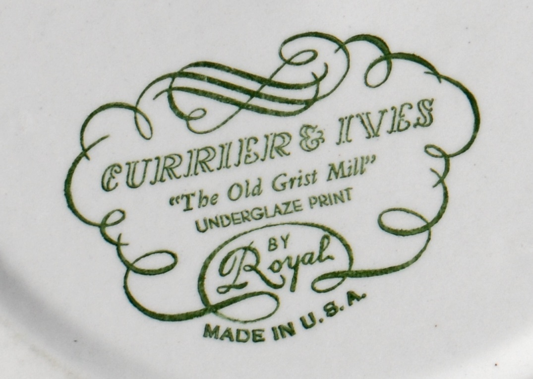 Royal China USA Currier & Ives Blue 10" Dinner Plate The Old Grist Mill Item image 2