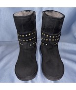 UGG Black Studded Suede &amp; Sheepskin Winter Boot CLOVIS S/N 3329, Women Sz 7 - $121.30 CAD