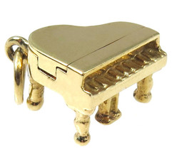 14k Yellow Gold Vintage Grand 3D Piano Charm - £196.65 GBP