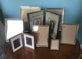 Vtg Lot 8 Ornate Brass Gold Metal Picture Frames  6 single 2 double shadow box - £50.60 GBP