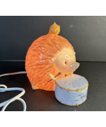 PORCELAIN BABY&#39;S ROOM HEDGEHOG NIGHT LIGHT &quot;WITH MY SONG I WILL GIVE THA... - $22.44