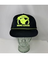 Vintage Hawaii Hang Loose Trucker Mesh Rope Hat - Black Neon Yellow - $17.77