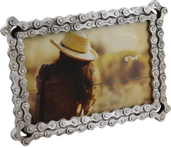 Bicycle / Motorcycle Chain Picture Frame 4&quot; X 6&quot; Photo - Faux Bike Chain - £23.36 GBP