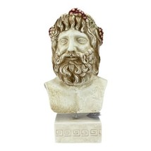 Dionysus Bacchus Greek God Bust Head Statue Sculpture Casting Stone 10.8 inches - £44.10 GBP