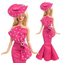 Mermaid Dress Hat Gown Shoes Sunglass Necklace Lot For Barbie Doll Outfi... - $14.40