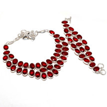 Mozambique Garnet Oval Shape Handmade Ethnic Gifted Necklace Set Jewelry SA 4581 - £27.72 GBP
