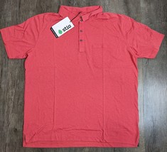 Stio NWT Men&#39;s XL Dri release Cotton Red Pink Polo T Shirt AL - £21.01 GBP