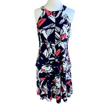 Ellen Tracy Ladies Sleeveless Multi Color Halter Style Knee Length Dress Size M - £20.74 GBP
