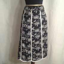Mix Nouveau Large floral skirt Black White Lined - £15.18 GBP