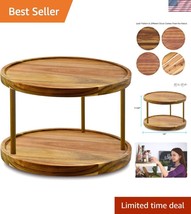 Premium 14 Inch Acacia Wood Lazy Susan with Smooth Rotation for Kitchen ... - $57.00