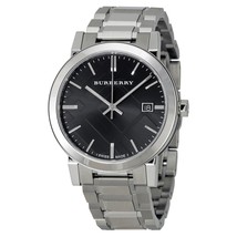 Burberry BU9001 Gents Silver Tone Steel Black Face Bracelet Watch - $5,655.51 MXN