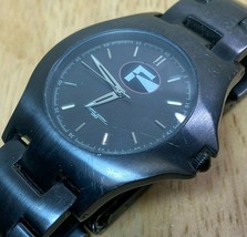 JORG GRAY Men 50m Black Steel Slim Thin Analog Quartz Watch New Battery - $26.59