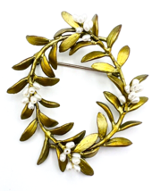 Michael Michaud Signed Flowering Myrtle Brooch Pin - £102.87 GBP