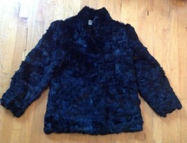 Somerset Furs Los Angeles Black Pure Rabbit Fur Coat Women&#39;s Size Medium - $98.99