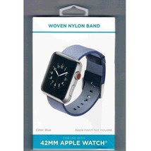Blue Woven Nylon Band for 42MM Apple Watch - WithItGear Premium High Quality USA - £1.58 GBP