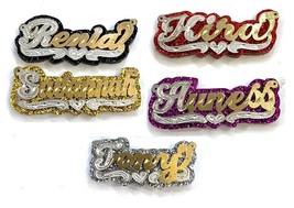 Personalized Name Necklace Gold overlay glitter color onyx /red/purple/b... - $29.99