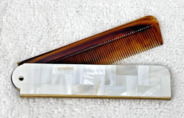 1950s Wiesner of Miami Fresh Water Pearl Folding Purse Comb 4 1/8 x 7/8 ... - $18.32