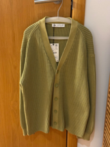 ZARA, Girls Green V Cardigan, 100% Cotton, Size 9-10, New With Tags - $27.50