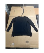 Cynthia Rowley XL Black Wool Sweater, 3/4 Sleeve Crew Neck, Warm Winter ... - $9.90