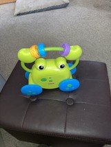 Fisher Price Baby Pull Along Froggie Frog Child’s toy 2011 Frog On Wheel... - $8.15