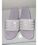 adidas Women&#39;s Adilette Comfort Slides Sandals Size 11 White  Beach Purp... - £19.42 GBP