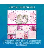 Children - Baby Girl Angel &amp; ABC Blocks  Personalized Wall Art or Scrapb... - $22.00