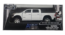 American Legends White 2019 Ram 1500 Crew Cab 1:43 Pull Back &amp; Go Diecast Truck - £14.80 GBP