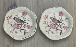 2 Royal Worcester Palissy Royale Collection Goldfinch 4” Trinket Plate - $18.50