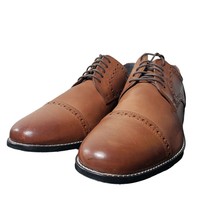 Nunn Bush Mens Brown Leather Norcross Brogue Lace Up Oxford Dress Shoes Size 12 - £55.74 GBP