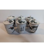 Vintage Tatung Porcelain Tea Set  6 Covered Tea Cups Cathay Gold Trim - $827.93 MXN
