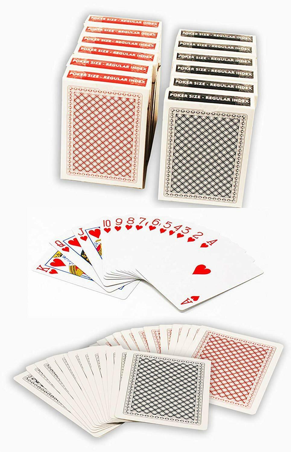 Primary image for Value Pack 12 Decks Paper Playing Cards with Plastic Coating Poker Size Regular