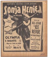 Vintage Print Ad 1937 Sonja Henie Detroit Olympia Stadium   4 1/4&quot; x 5&quot; - £5.77 GBP