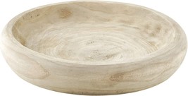 Large, Natural Paulownia Wood Serving Bowl, Hand Carved By Santa Barbara... - $31.99