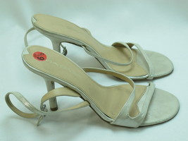 VIA SPIGA Grey Leather Open Toe Ankle Strap Heels 6.5 M US Near Mint Italy - $48.39