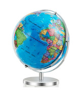 13&quot; Illuminated World Globe 720?° Rotating Map with LED Light - Color: Blue - £73.80 GBP