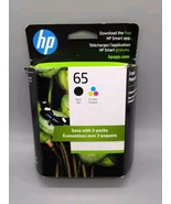 HP 65 Two Pack Ink Cartridges 1 Black 1 Tri-color Jan 2025 (#31) - $17.41