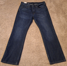 Levi&#39;s 527 Slim Boot Cut Jeans Mens 34x30 Blue Dark Wash Denim Western - $25.22