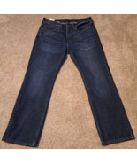 Levi&#39;s 527 Slim Boot Cut Jeans Mens 34x30 Blue Dark Wash Denim Western - $25.22