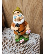 Disney Snow White Dwarf DOC Garden Gnome Figurine  8&quot; Flowers  New - $38.19 CAD