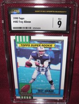 1990 TOPPS #482 TROY AIKMAN RC CSG 9 - £31.60 GBP