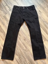 Levis 501 Jeans Mens 38x34 Black Wash Straight Leg Button Fly 6890 - £15.33 GBP