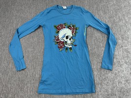 Ed Hardy by Christian Audigier Shirt Womens Small Skull Long Sleeve y2k ... - $24.74
